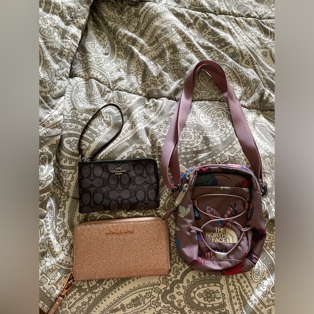 I have a coach wallet , Michael Kore wallet , north face crossbody .